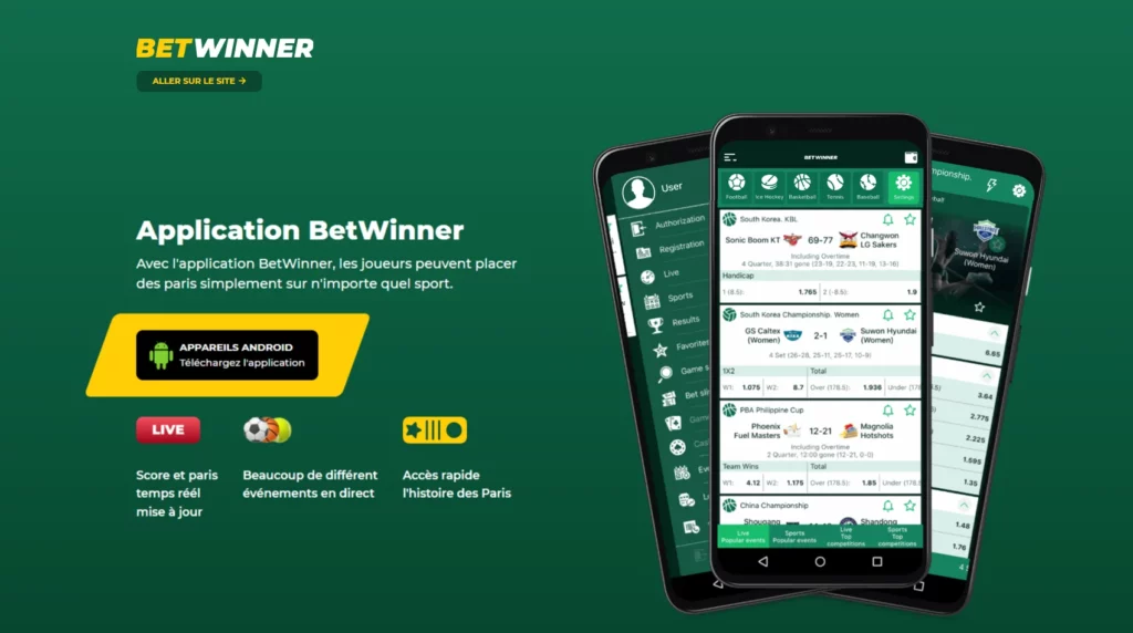 Application mobile BetWinner pour les joueurs ivoiriens